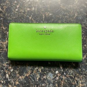 Kate Spade Madison large bifold wallet green